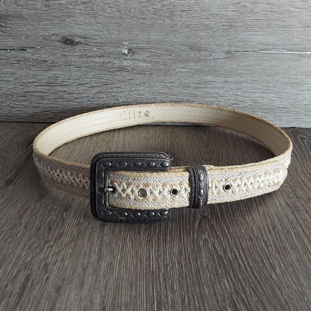 Elite Vintage Woven Burlap Women's Belt 36.5